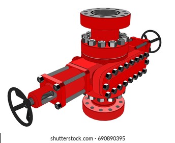 Blowout preventer. Vector rendering of 3d. Concept of the oil industry