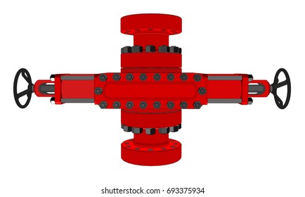 Blowout preventer. Vector rendering of 3d. Concept of the oil industry