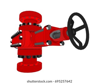 Blowout preventer. Vector rendering of 3d. Concept of the oil industry