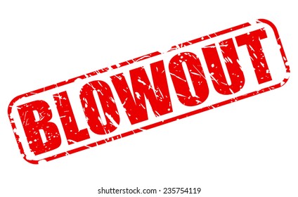 Blowout Red Stamp Text On White