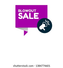 blowout sale banner. label with megaphone. 