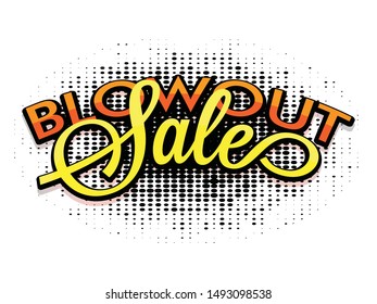 Blowout Sale comic style vector illustration for flyer and banner