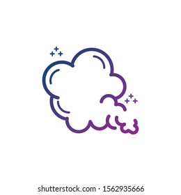 blows steam cloud smoke gradient icon illustration