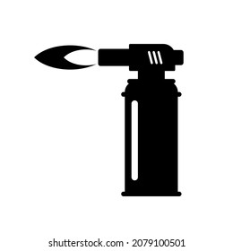 Blowtorch glyph icon. Clipart image isolated on white background