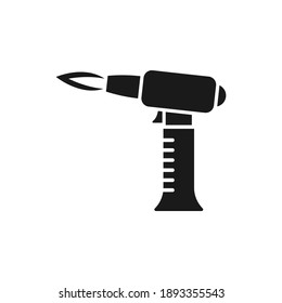Icono de antorcha de color negro con un estilo plano aislado en fondo blanco. Ilustración del vector