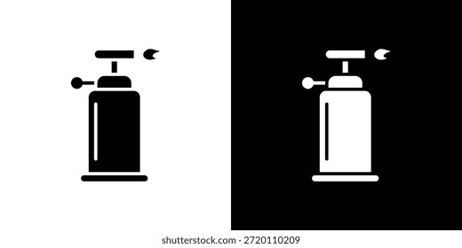 Icono de soplete ilustraciones gráficas planas simples. Vector de silueta blanco y negro