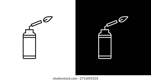 Esquema del logotipo del Vector del icono del soplete. símbolos de línea delgada