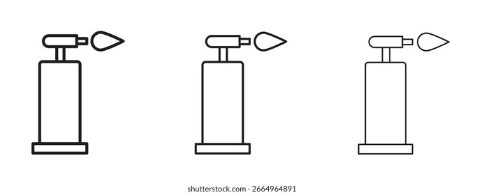 Ícone de maçarico para Elementos de site ou aplicativos, Logotipo. Gráficos de vetor de pixel