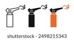 Blowtorch iconicon vector collection in outlined and solid style