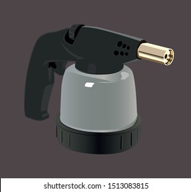  blowtorch isolated vector illustration brown background