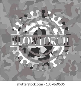 Blowtorch on grey camo pattern
