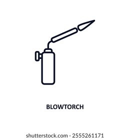 blowtorch outline icon.  Thin line icon from construction tools collection. Editable vector isolated on white background