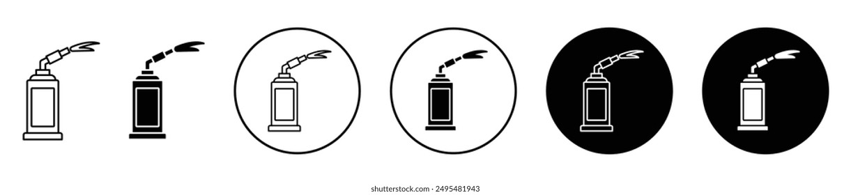 Blowtorch thin line vector icon set.