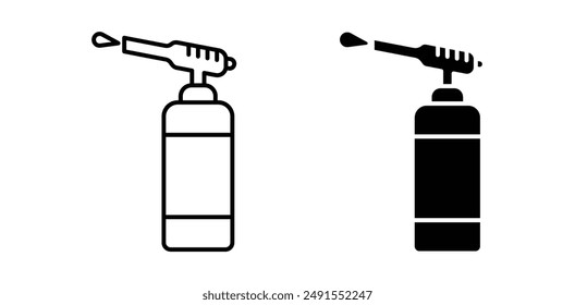 Blowtorch vector icon set in black color.