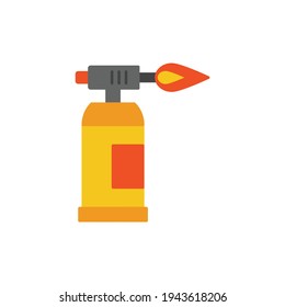 Blowtorch, welding flame tool icon  in color icon, isolated on white background 