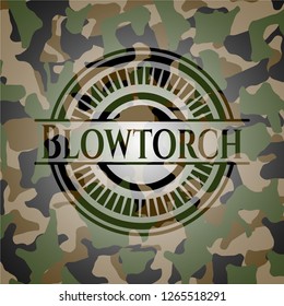 Blowtorch written on a camouflage texture