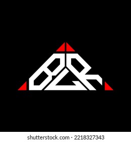 BLR letter logo creative design with vector graphic, BLR simple and modern logo in triangle shape.