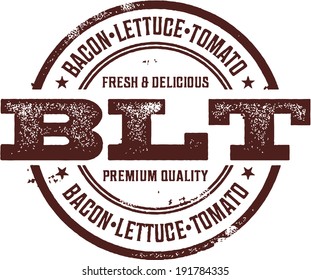 BLT Bacon Deli Sandwich Menu Stamp