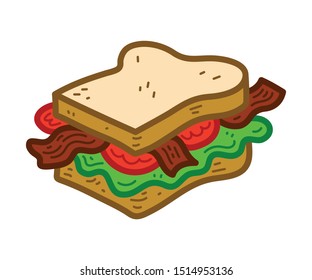 BLT bacon, lettuce, tomato sandwich illustration