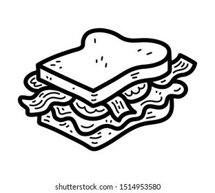 BLT bacon, lettuce, tomato sandwich illustration