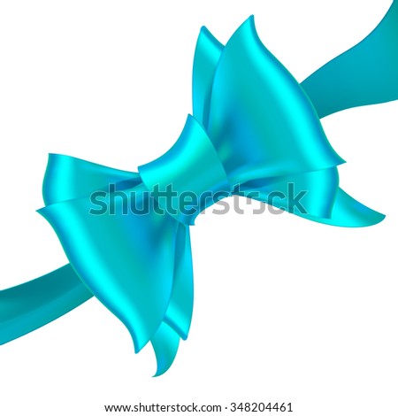 blu bow ribbon gift vector