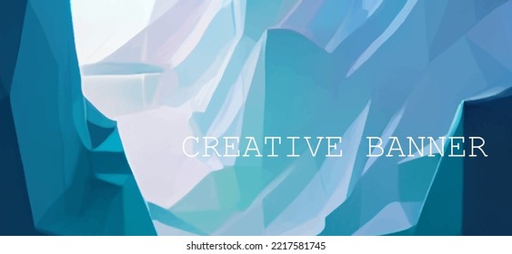 Blu Eis Dreieck abstrakt im Origami-Stil auf hellem Hintergrund. Modernes Hintergrunddesign. Abstrakte Vektorgrafik-Design-Bannermuster-Hintergrundvorlage. Low-Poly-Design.