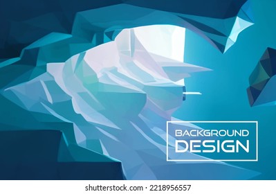 Blu Eis Dreieck abstrakt im Origami-Stil auf hellem Hintergrund. Modernes Hintergrunddesign. Abstrakte Vektorgrafik-Design-Bannermuster-Hintergrundvorlage. Low-Poly-Design.