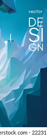 Triángulo de hielo Blu abstracto en estilo origami sobre fondo claro. Diseño de fondo moderno. Plantilla de fondo de patrón de banner de diseño gráfico abstracto vectorial. Diseño de bajo estilo polaco.