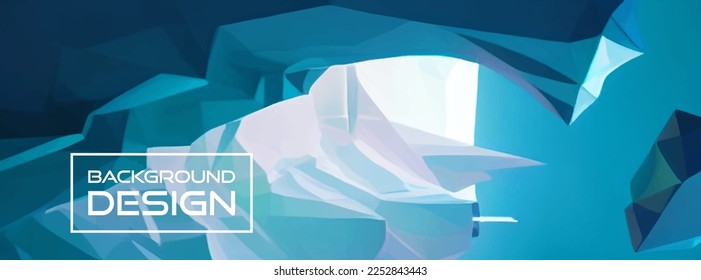 Triángulo de hielo Blu abstracto en estilo origami sobre fondo claro. Diseño de fondo moderno. Plantilla de fondo de patrón de banner de diseño gráfico abstracto vectorial. Diseño de bajo estilo polaco.