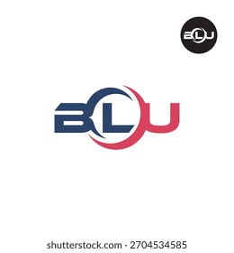 BLU Logo Letter Monogram Design