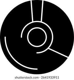 Blu Ray Glyph Vector Icon Design