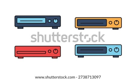 Blu Ray Player Line minimal abstract style vector