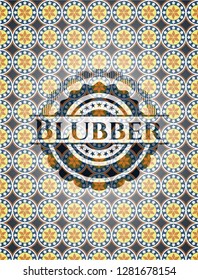 Blubber arabesque emblem background. arabic decoration.