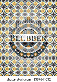 Blubber arabesque style badge. arabic decoration.