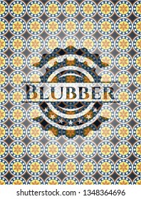Blubber arabic emblem background. Arabesque decoration.