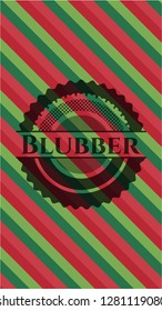 Blubber christmas colors style badge.