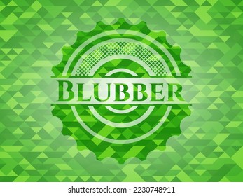Blubber green emblem with triangle mosaic background. Vector Illustration. Detailed. 
