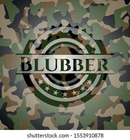 Blubber on camouflaged pattern. Vector Illustration. Detailed.