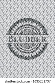 Blubber silver color emblem or badge. Scales pattern. Vector Illustration. Detailed.