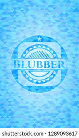 Blubber sky blue emblem. Mosaic background
