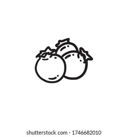 icono de la fruta de la bombilla negro y blanco