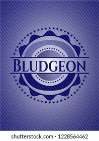 Bludgeon badge with denim texture