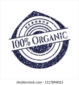 Blue 100% Organic rubber seal with grunge texture