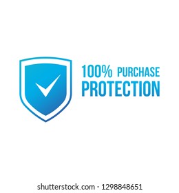 Blue 100 Purchase Protection Secure Transaction Stock Vector (Royalty ...