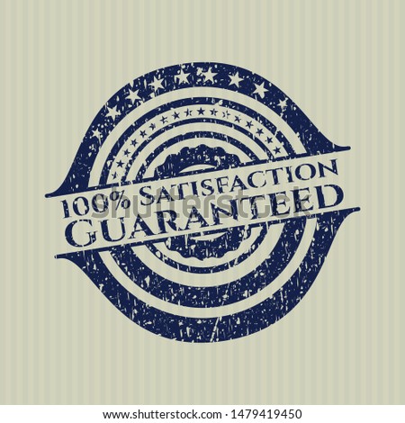 Blue 100% Satisfaction Guaranteed rubber texture