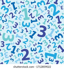 Blue 123 number background seamless