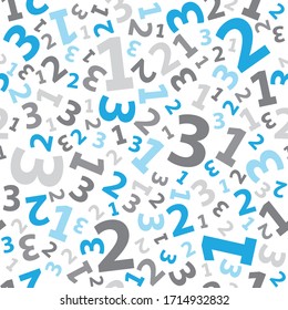 Blue 123 number background seamless