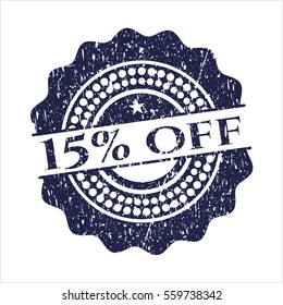 Blue 15% off rubber grunge texture stamp