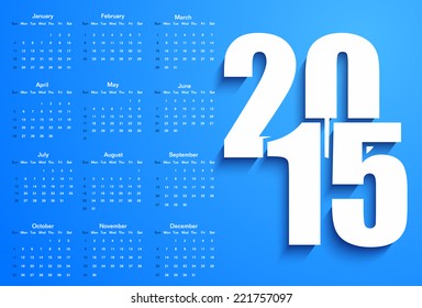 Blue 2015 calendar