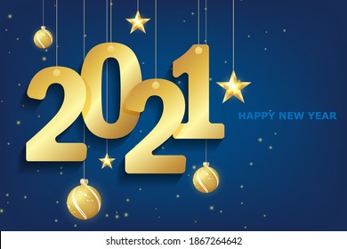 Blue 2021 new year on white background. Merry christmas greeting card. Vector background. Calendar 2021. Festive event banner. Logo design. White background. Blue christmas night background.